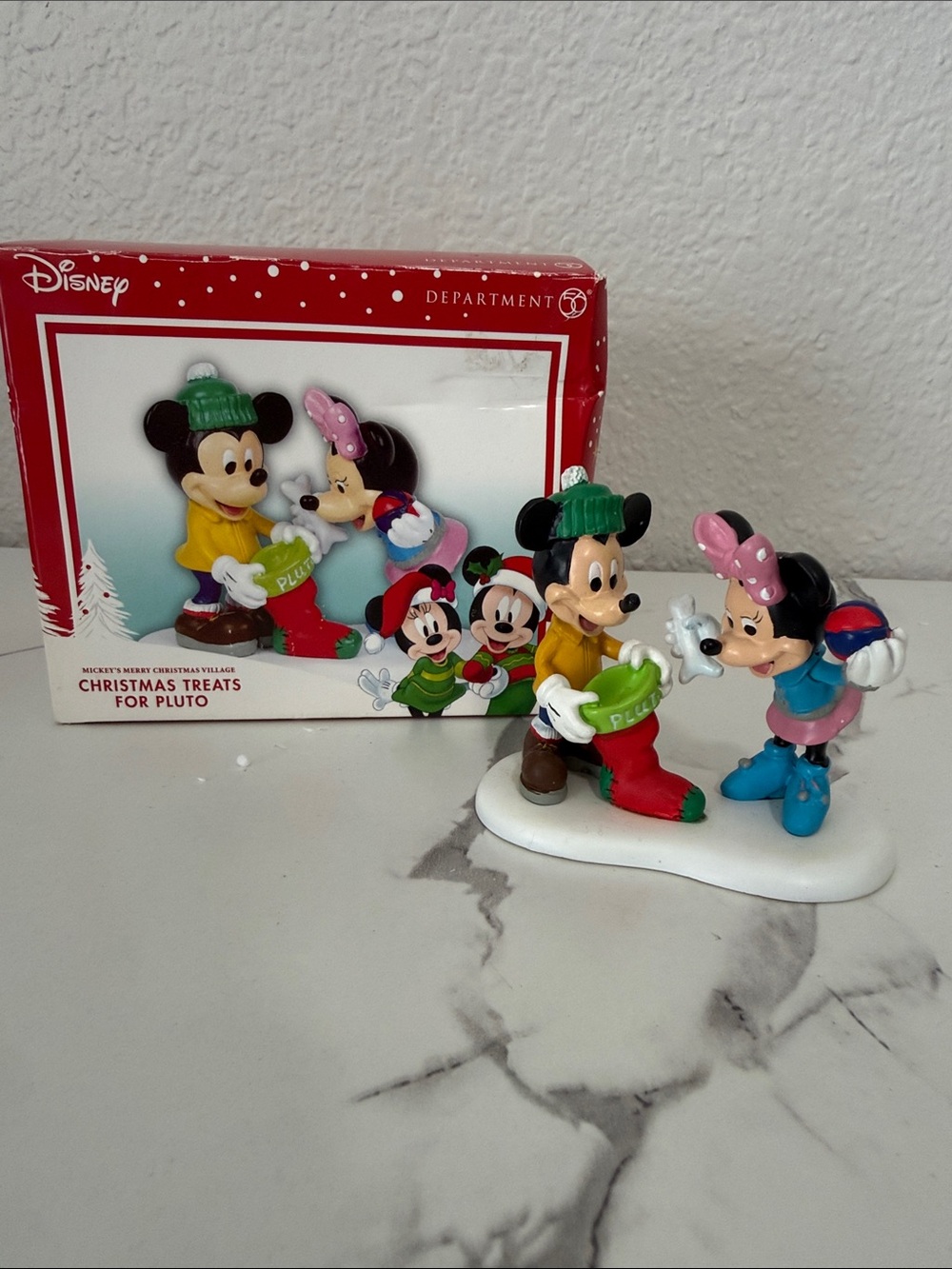 Department 56 Disney Mickey and Minnie Red Green Pink Figurine